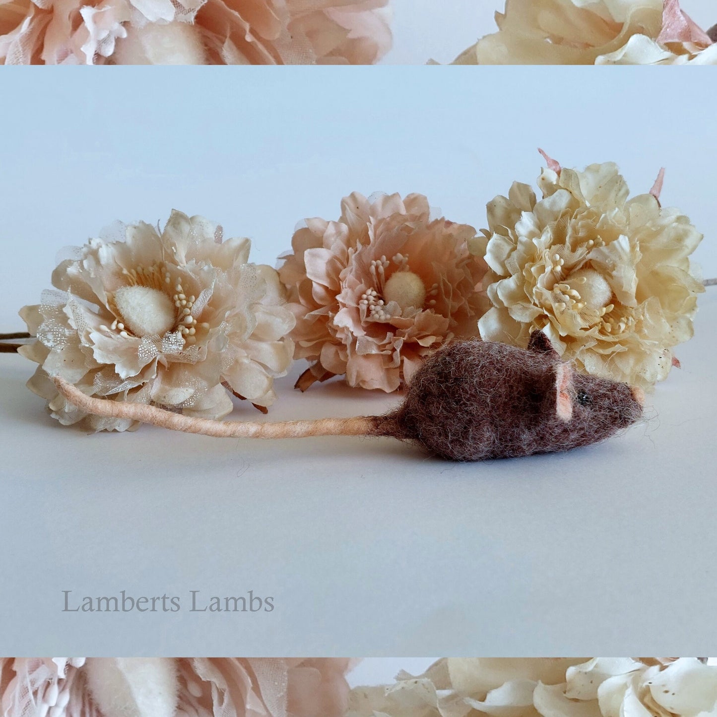 Scruffy Brown needle felted mouse, Handmade wool mouse
