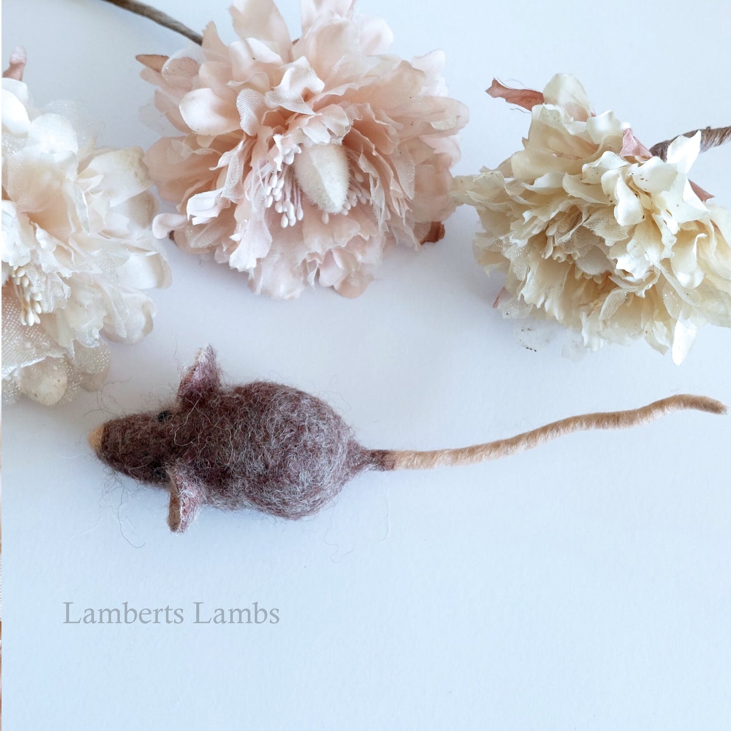 Scruffy Brown needle felted mouse, Handmade wool mouse
