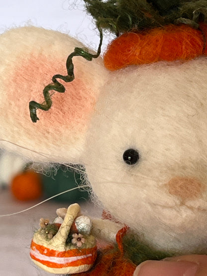 Needle felted mouse  Guardians of the pumpkin patch Tansy Thimbletoe