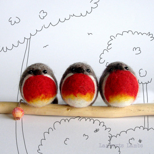 Needle Felted Red Breast, Handmade Robin Christmas decoration
