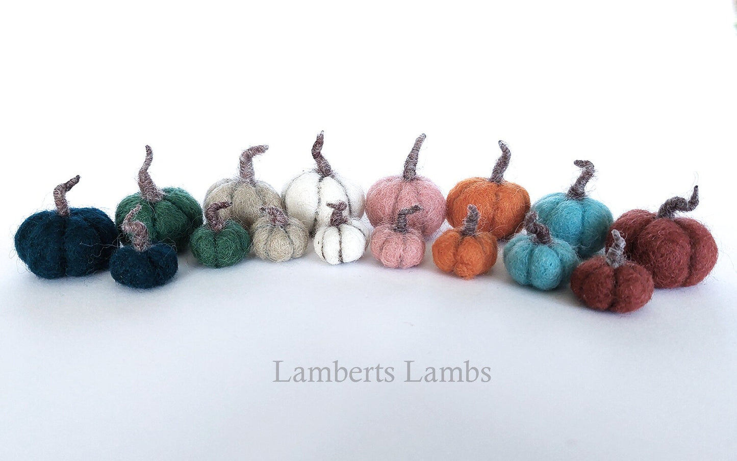 Handmade Needle felted Mini and Micro wool Pumpkin