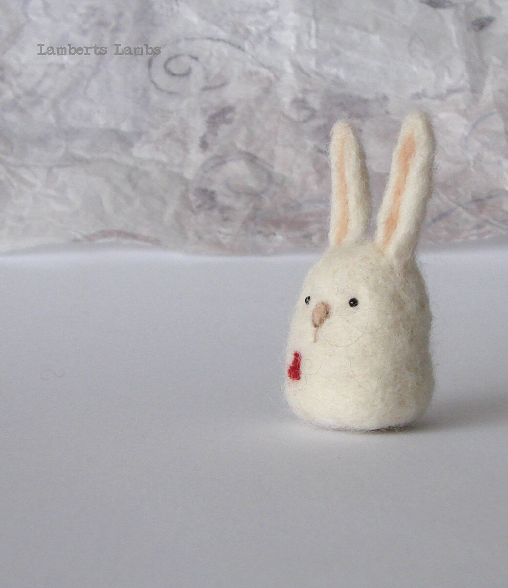 Needle Felted Bunny with a heart