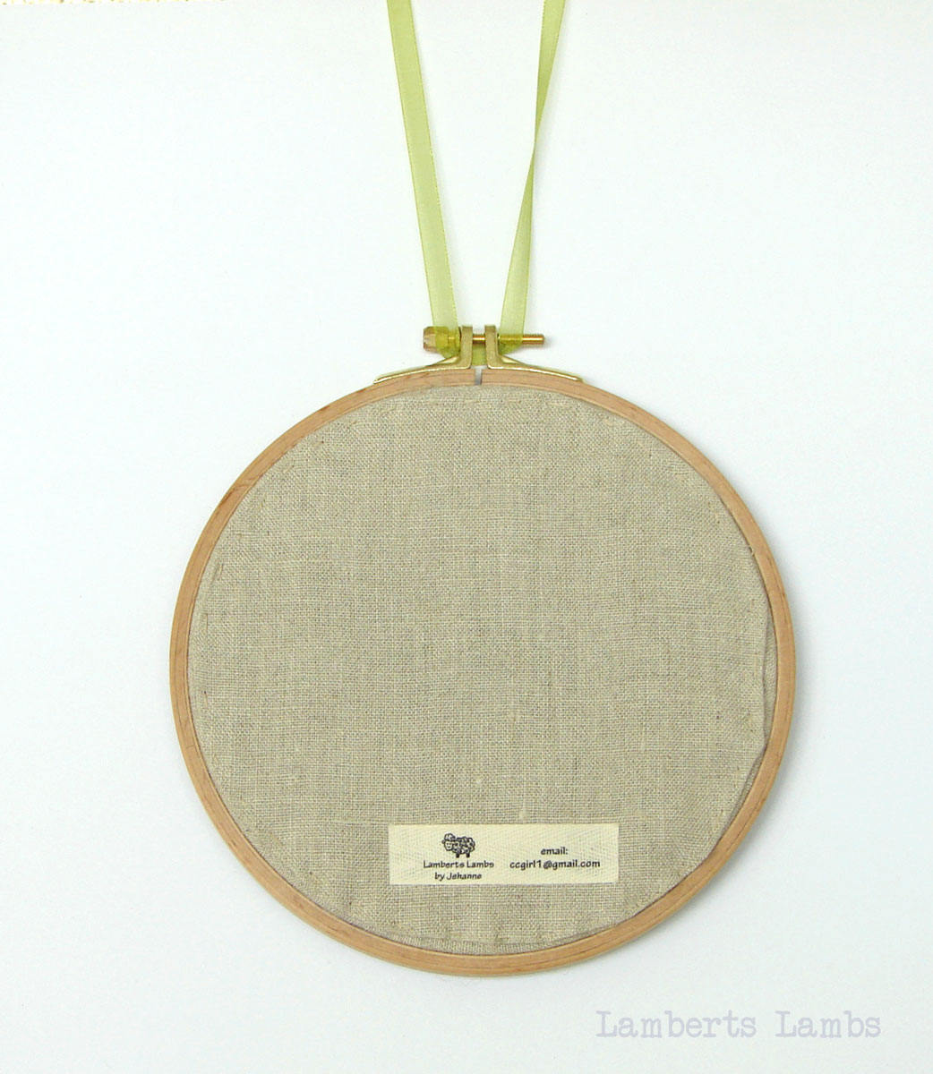 Needle felted  3D Wool Painting of Love mouse in an embroidery hoop
