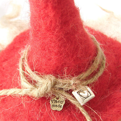 Nordic Gnome Needle Felted Gnome Wool Tomte Felted Tomte Nisse a Red Hat Hairy Gnome